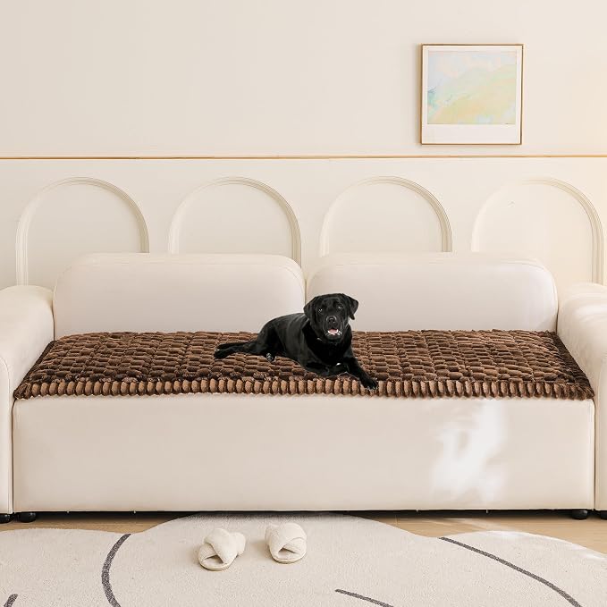 Mivnue Pet Couch Cover Dogs Washable Sofa Protector Non Slip Fuzzy Couch Pads Pet Friendly Dog Mat for Couches and Sofas