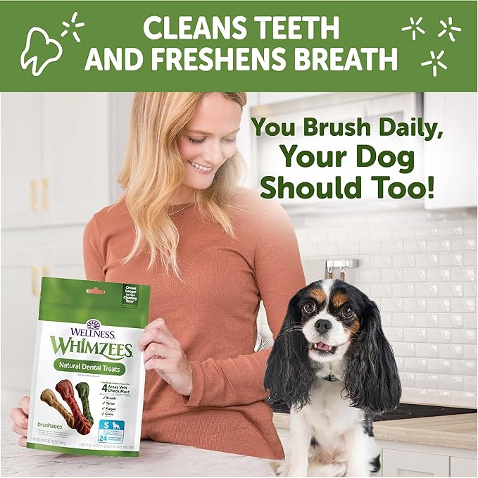 Wellness WHIMZEES Value Pack Natural Dog Dental Treat, Chews, Freshens Breath, Small Size, 47.1 oz Box, 89 Count