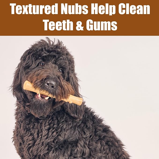 SPOT Bam-Bones Plus Bamboo Stick - Bamboo Fiber & Nylon, Durable Long Lasting Dog Chew for Aggressive Chewers – Great Toy for Adult Dogs & Puppies Under 90lbs, Non-Splintering, 9.5in, Chicken Flavor