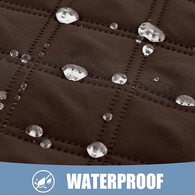 Smiry Waterproof Dog Bed Cover Pet Blanket, Soft Washable Dog Blanket for Furniture Bed Couch Sofa Reversible, Checkered (82"x102", Chocolate/Dark Grey)