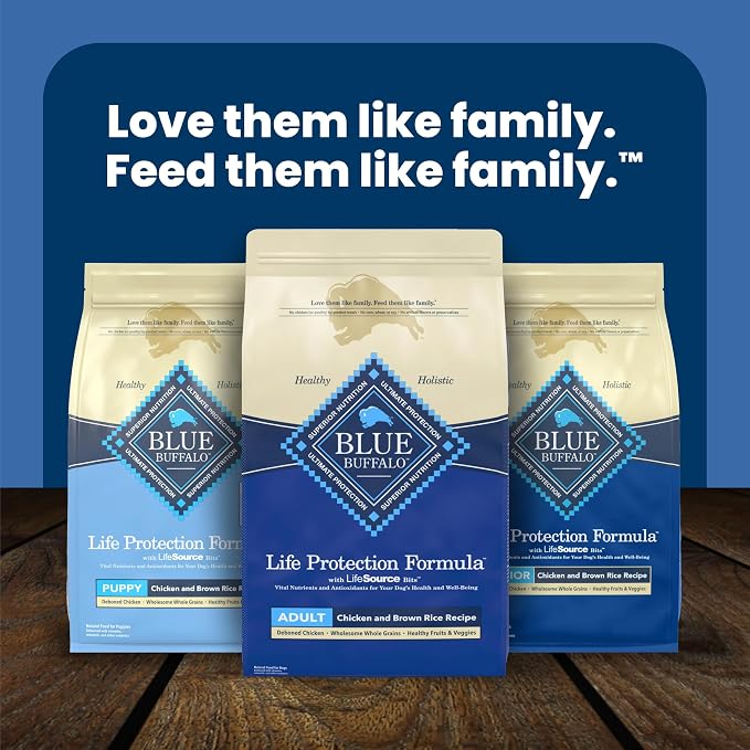 Blue Buffalo Life Protection Formula Chicken & Brown Rice Adult Dry Dog Food, Supports Immunity with Antioxidant-Rich LifeSource Bits, Promotes Healthy Muscle Development, Skin & Coat Health, 5 lbs.