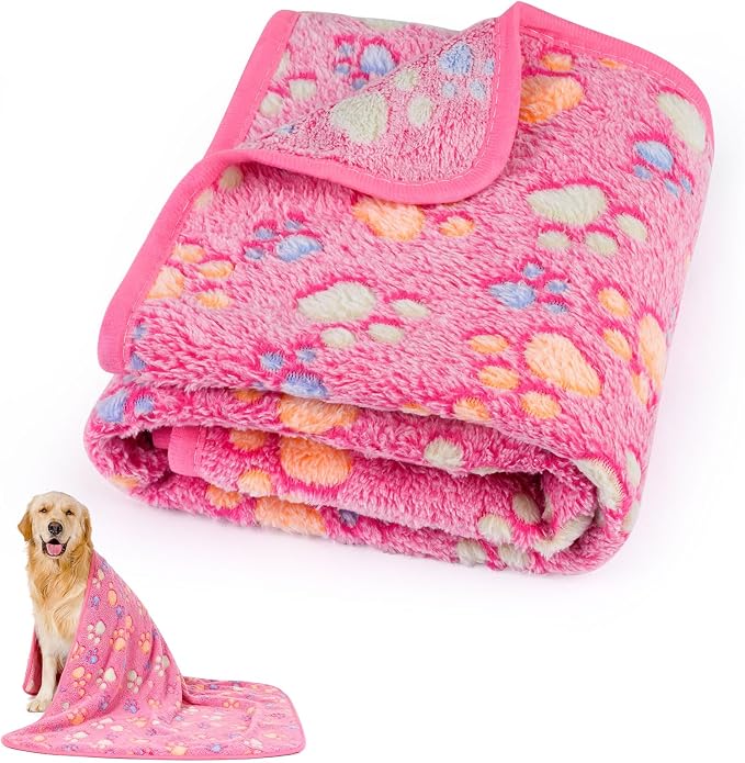 Dog Blankets for Medium Dogs, Cat, Premium Soft Dog Blankets for Small Dog Washable, Puppy Blanket Dogs Essentials for Puppies (1, Pink, 41" x 30")