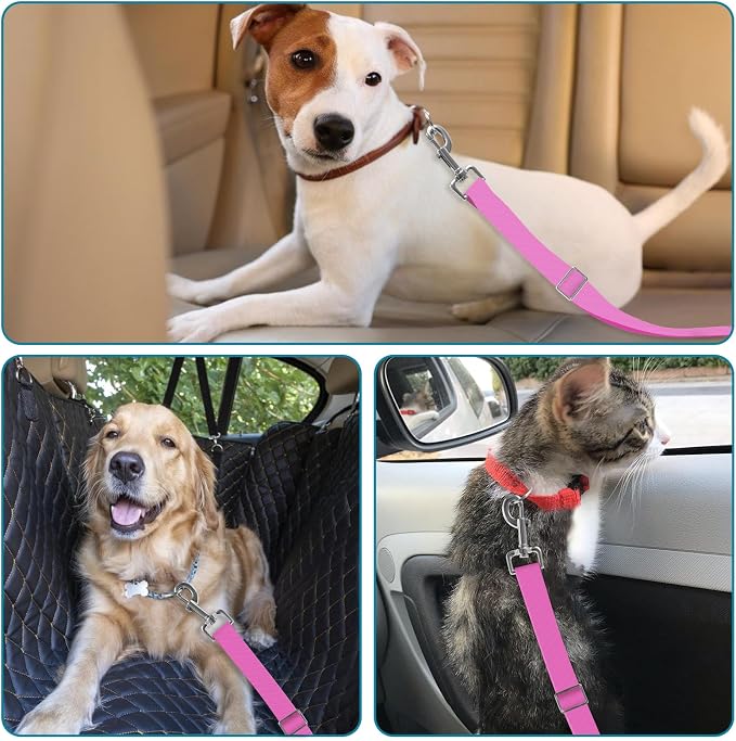 Adjustable pet cat and Dog car seat Belt，SUV, and The Lanyard is Flexible and Adjustable from 20 to 33 inches (Purple)