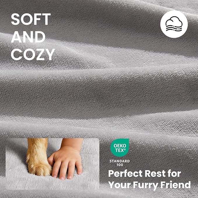 OhGeni Orthopedic Waterproof Dog Bed for Medium Large Dogs, Machine-Washable Removable Cover in Easy-Clean Fabric, Reversible Memory Foam & Easy-Carry Handle, Suitable for Crate, 35 inch (Gray)