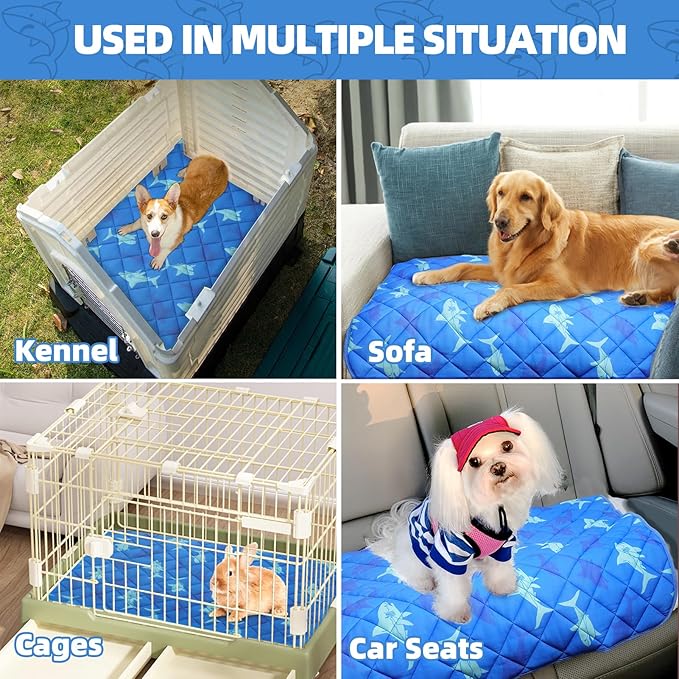 Homimp Dog Cooling Mat,15.5" x 19.5"Thicken Self-Cooling Mat for Dog&Cat,Internal Waterproof& Endothermic,Washable Pet Ice Cool Pad Blanket,Pet Sleeping Pad for Indoor Outdoor in Summer, Non-Toxic
