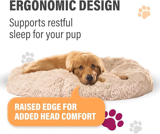 Active Pets Large Dog Bed, Calming Orthopedic Pet Bedding for Anxiety Relief, Joint Support & Comfort, Washable Dog Furniture, M 45lbs, Light Grey