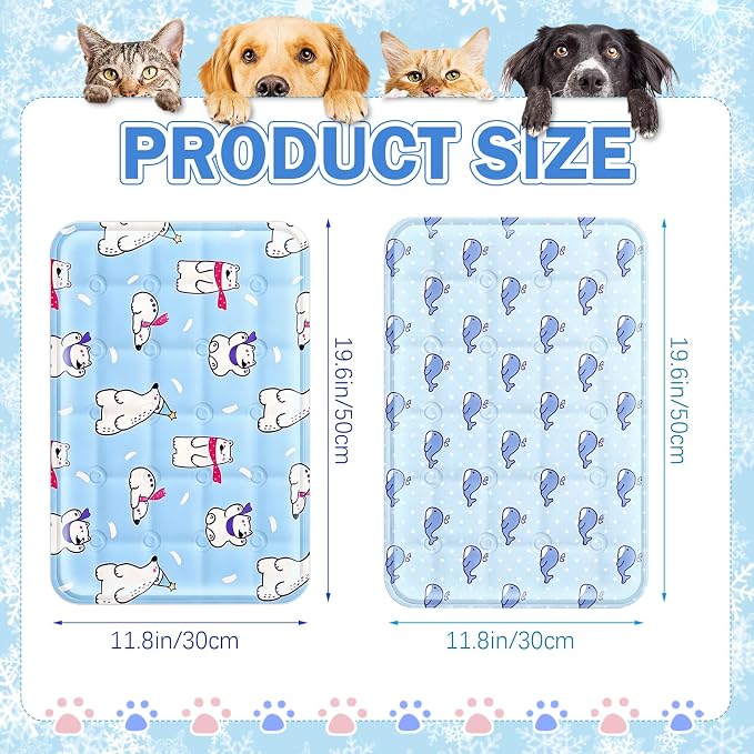 2Pcs Dog Stroller Cooling Mat for Pet Stroller Outdoor Pet Cooling Mat Waterproof Cooling Pad for Small Cat Puppy,Light Color