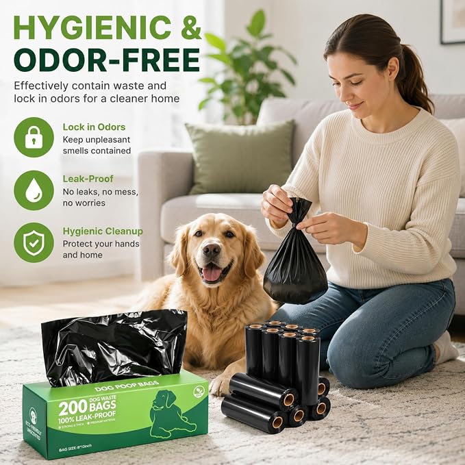 Sherr 100 Boxed Rolls 20000 Counts Dog Poop Bags Bulk Leak Proof Dog Waste Bags Pet Doggy Waste Poop Box Universal for Puppy Pets Outdoor Walking and Travel, 100 Rolls of 200
