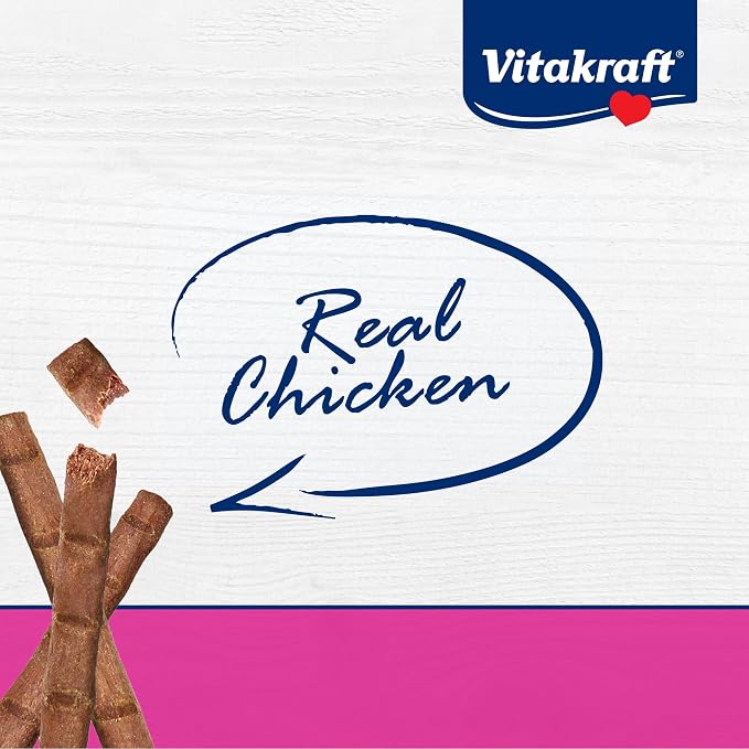 Vitakraft PurrSticks for Cats - Nutritious & Healthy Soft Cat Treats - Gently Oven Roasted Meat Sticks for Cats w/ 70% Meat - Easy-to-Serve Cat Chew Sticks (Chicken, 24 Pack)