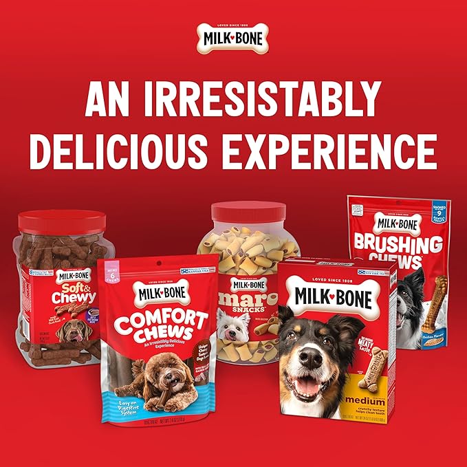 Milk-Bone Peanut Buttery Bites, Soft Dog Treats with Jif Peanut Butter & Real Bacon, 11.8 Oz. Bags (Pack of 5)