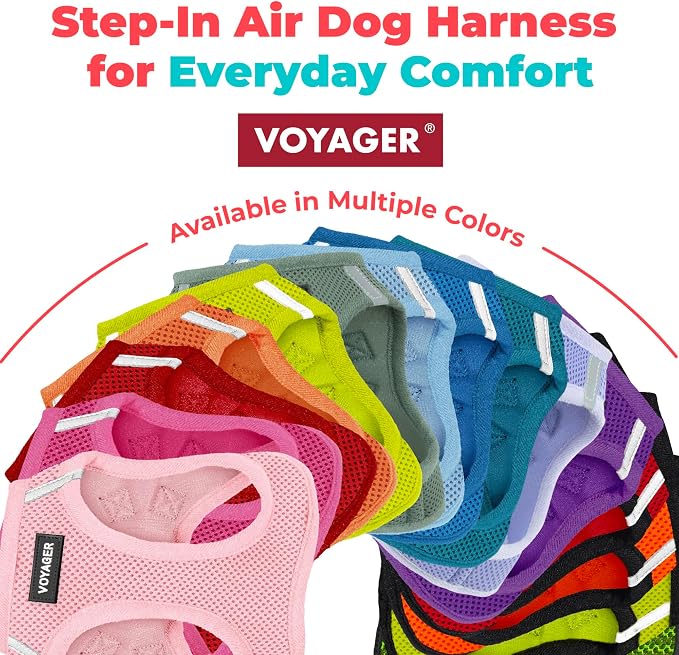 Best Pet Supplies Voyager Step-in Air Harness - All Weather Mesh, Reflective, No Pull Harness for Dogs, Cats - Secure with Hook & Loop Fastener, Buckle, Double D-Rings - Khaki, S