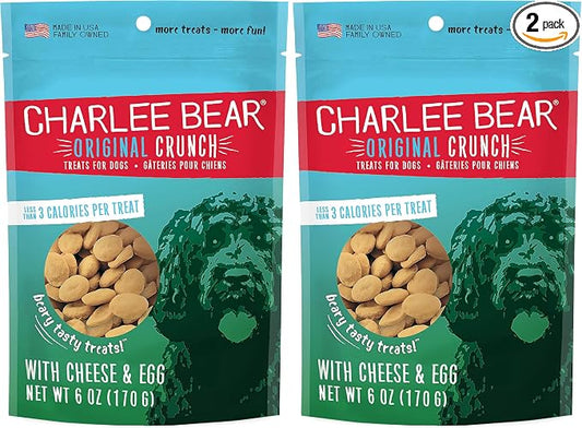 Charlee Bear Original Dog Treats, Cheese and Egg, 6 oz (Pack of 2)