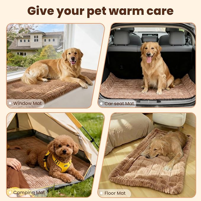 Couch Cover for Dogs Washable, Non-Slip Pet Couch Covers for Sofa, Fuzzy Dog Couch Cover Blanket, Thick, Soft, Plush Couch Cushion Covers for Sofa Protector (Coffee, 27.6" x 27.6"/70 x 70cm)