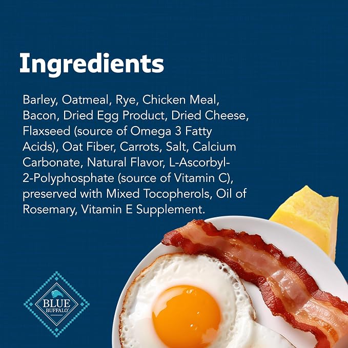 Blue Buffalo Mini Health Bars Crunchy Dog Biscuits, Oven-Baked with Natural Ingredients, Bacon, Egg & Cheese, 2-lb Box (Pack of 3)