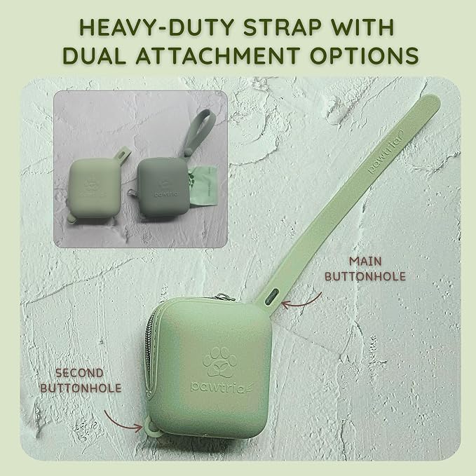 Pawtria Walk Duo Set: Dog Poop Bags (120) + Premium BPA Free Silicone Treat Case (3.25"H X 2.75"L), BPA-Free, Leak-Proof, Light, Durable, Supports Rescue Dogs (Treat Case + 120 Poo Bags)