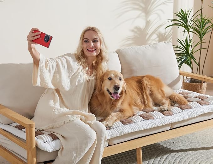 Couch Cushion Cover for dogs Sofa Cover Washable Pet Love Seat Couch Covers for Sofa Slipcover Couch Protector Blanket for Dog Sofa Cushion Covers for Pet Washable Pad Light Brown 70x210cm/27.6x82.7in