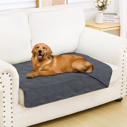 Smiry Waterproof Dog Bed Cover Blanket 30x53, Soft Reversible Pet Blanket, Washable Leakproof Cats Dogs Couch Cover for Sofa, Couch, Furniture, Dark Grey/Dark Grey