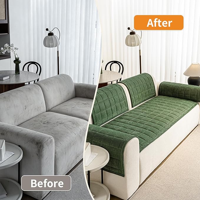 Couch Covers for Dogs Washable, Non Slip Couch Covers for Loveseat Sofa Pet Friendly, Soft Fuzzy Sofa Covers for Pet, Dog Couch Cover Furniture Protector(1PC,Green,27.6"x94.5")