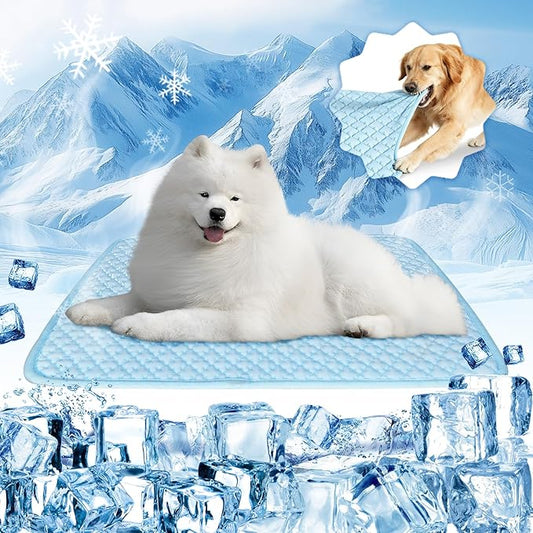 Dog Cooling Mat Thicken Cooling Mat for Dogs Self Cooling Chew Proof Dog Bed Mats Non-Slip Dog Bed Mats (Q-Max>0.5) for Indoor & Outdoor Car Seats