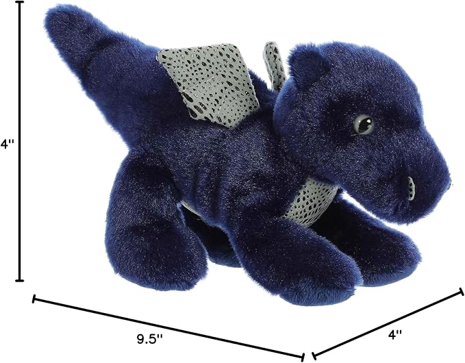 Aurora® Adorable Mini Flopsie™ Sapphire Dragon™ Stuffed Animal - Mini Companions Ready for Playful Adventures - for Kids All Ages, Toddlers, Adults, and Families - Blue 9.5 Inches