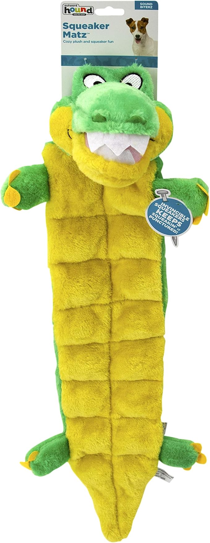 Outward Hound Squeaker Matz Plush Gator Dog Toy, XL