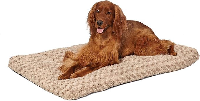 MidWest Homes for Pets Large QuietTime Deluxe Mocha Ombré Swirl Plush Pet Bed, Machine Washable, Non-Skid Bottom, Soft Crate Mat for 42-inch Crates