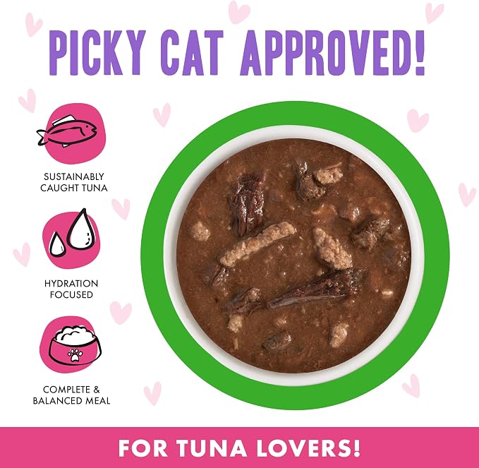 Weruva B.F.F. OMG - Best Feline Friend Oh My Gravy!, Tuna & Lamb Lights Out with Tuna & Lamb, 5.5oz Can (Pack of 8)