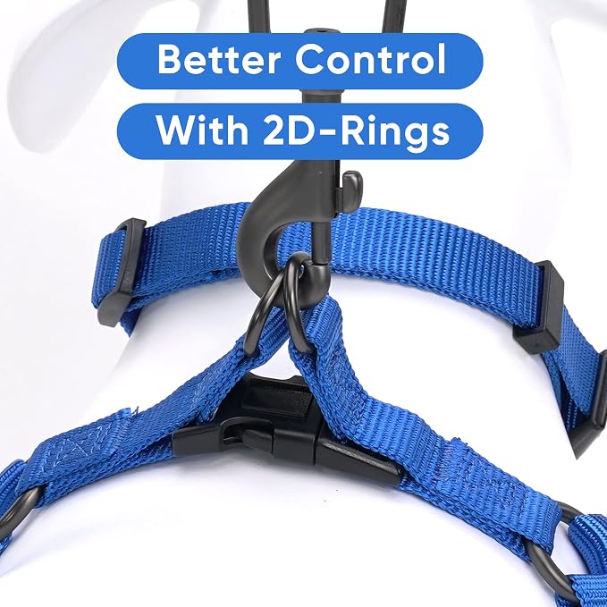 Pawtitas Solid Step-in Dog Harness – Adjustable No-Pull Vest for Puppies to Seniors, Safe & Comfortable XS Blue