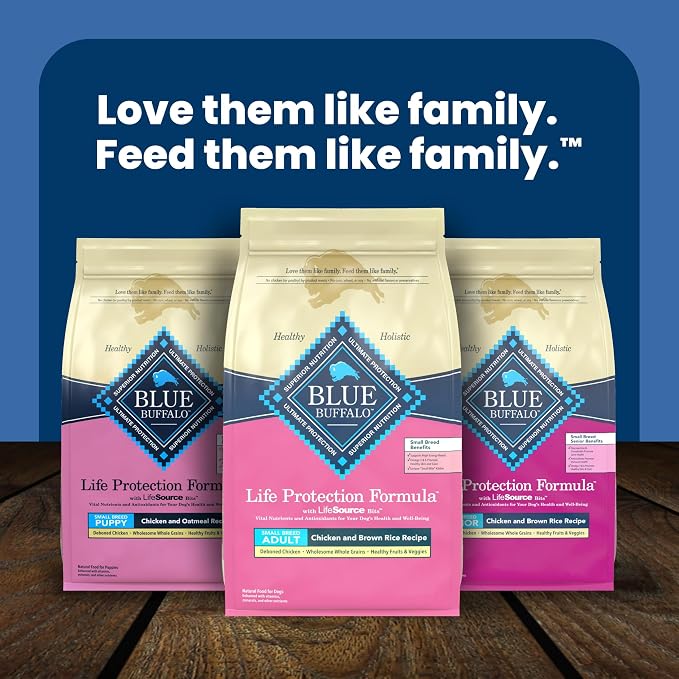 Blue Buffalo Life Protection Formula Chicken & Brown Rice Small Breed Adult Dry Dog Food, Supports Immunity with Antioxidant-Rich LifeSource Bits, Promotes Healthy Muscles, Skin & Coat Health, 15 lbs.
