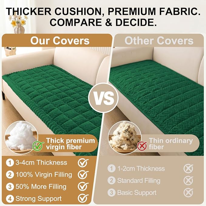 Smiry Couch Cover for Dogs, Non Slip Fuzzy Pet Sofa Arm Covers Washable for Armrest & Backrest, Soft Thick Furniture Protector for Cats Dogs, Against Fur, Dirt (Turquoise, 27.6"x27.6")
