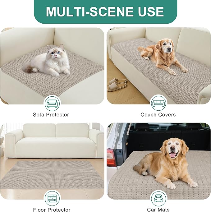 Foxdecor Couch Cover Sofa Covers Washable, Dog Bed Cover Couch Covers for 3 Cushion Couch Sofa Pet Friendly, Dog Couch Cover Furniture Covers for Pets.(Brown 40x50 inch)