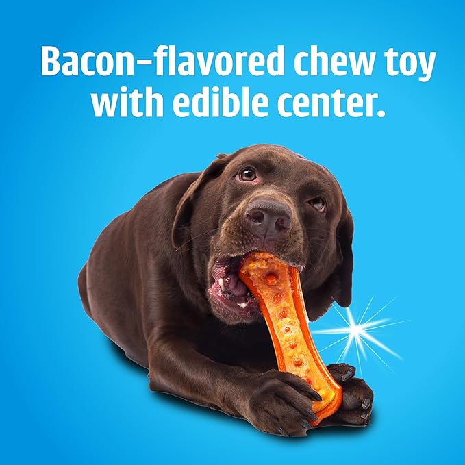 Hartz Chew 'n Clean Dental Duo Bacon Flavored Dental Dog Chew Toy and Treat - Extra Small