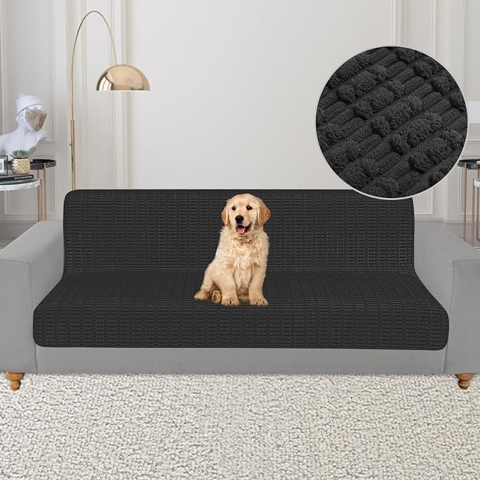 Foxdecor Couch Cover Sofa Covers Washable, Dog Bed Cover Couch Covers for 3 Cushion Couch Sofa Pet Friendly, Dog Couch Cover Furniture Covers for Pets.(Black 58x82 inch)