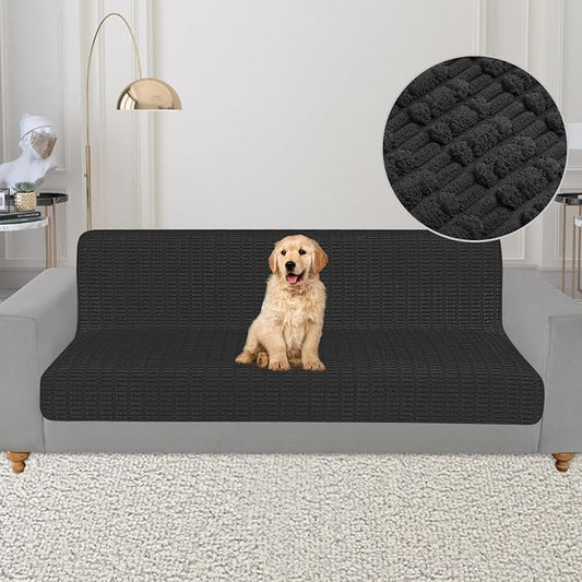 Foxdecor Couch Cover Sofa Covers Washable, Dog Bed Cover Couch Covers for 3 Cushion Couch Sofa Pet Friendly, Dog Couch Cover Furniture Covers for Pets.(Black 58x82 inch)