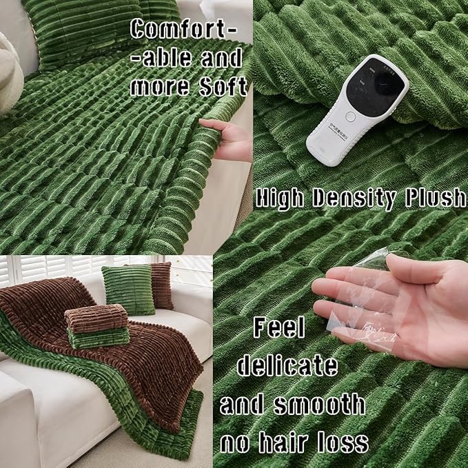 Mitid Sofa Cover Fuzzy Couch Cover for Pet, Couch Covers for Dogs Washable Non-Slip Sofa Slipcover Cushion Protector Pets Friendly Mat