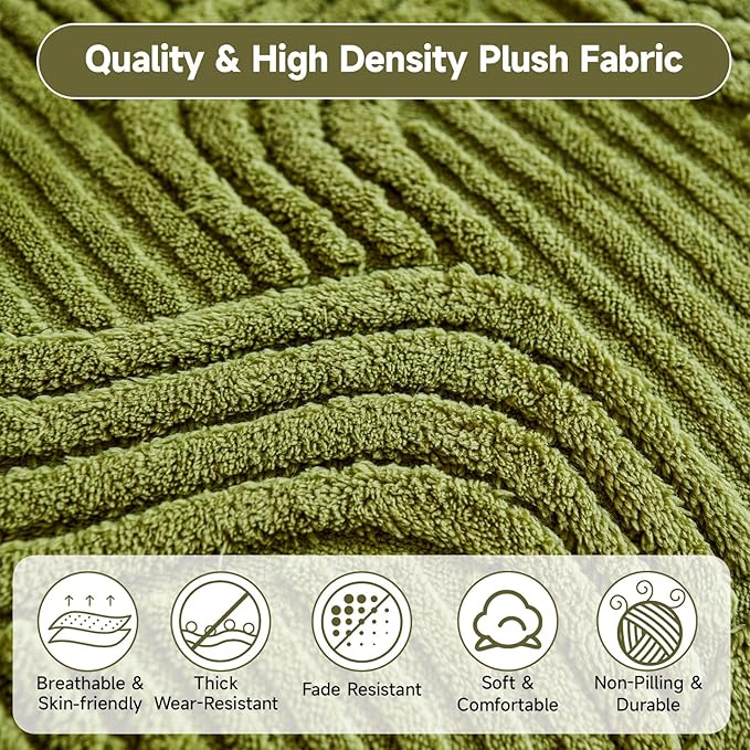OTOB Fuzzy Plush Armrest Covers for Recliner and Armchairs, Washable Anti-Slip Sofa Arm Slipcovers Soft Couch Furniture Protector Pet Proof All Seasons,1 Piece (Matcha Green, 27.6"x27.6")