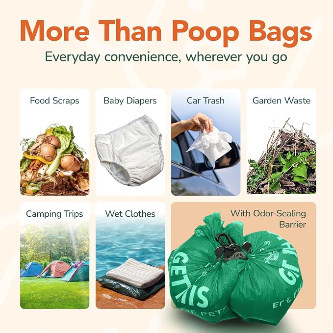 GET THIS Dog Poop Bag - 300 Dog Waste Bags, Lavender Scented, Leakproof & Odor-Trapping, Durable Waste Bags – 20 Rolls (15 Pet Poop Bagі Per Roll), 13x9" Environment-friendly Potty Bags