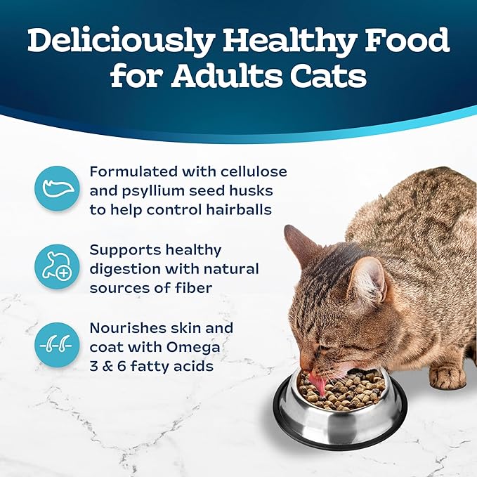 Blue Buffalo Tastefuls Chicken & Brown Rice Recipe Adult Dry Cat Food Hairball Control, Real Chicken First, Deliciously Healthy Natural Cat Food, Supports Digestive Care and Coat Health, 7 lbs.