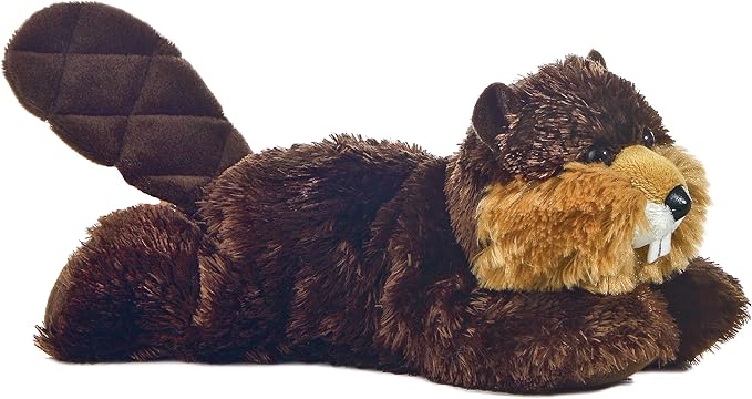 Aurora® Adorable Mini Flopsie™ Builder™ Stuffed Animal - Mini Companions Ready for Playful Adventures - for Kids All Ages, Toddlers, Adults, and Families - Brown 8 Inches