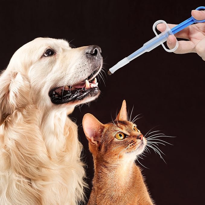 2 Pieces Pet Pill Plunger Popper for Small Cats Dogs Pill Gun Dispenser Shooter Pet Piller Soft Tip Tablet Syringe Pusher Animal Medicine Feeder for Feeding Accessories (Blue)