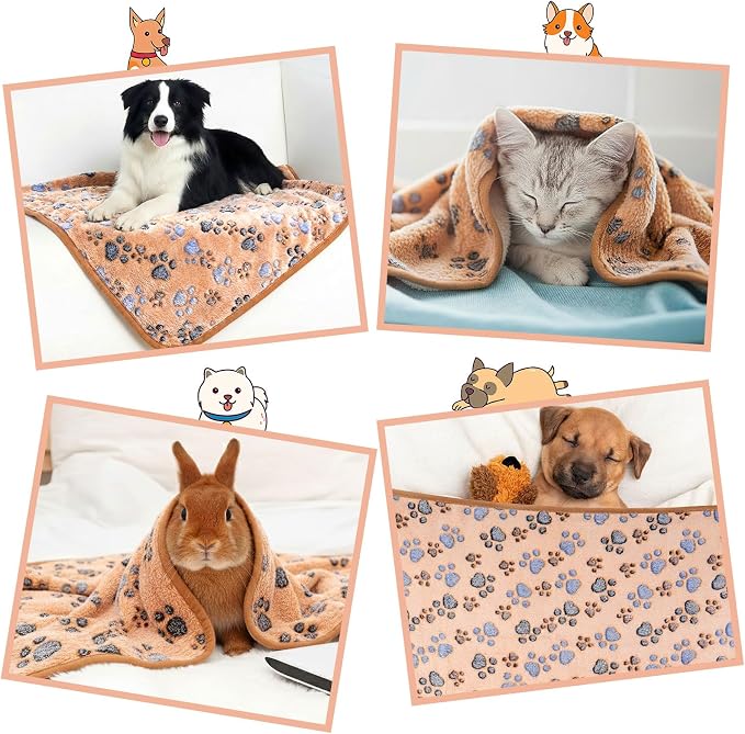Dog Blankets for Medium Dogs, Cat, Premium Soft Dog Blankets for Small Dog Washable, Puppy Blanket Dogs Essentials for Puppies (1, Brown, 41" x 30")