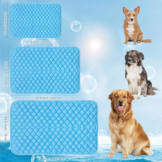 Dog Cooling Mat Non-Toxic Self Cooling Pad for Dogs Cats in Hot Summer Cool Pad Washable & Easy Clean