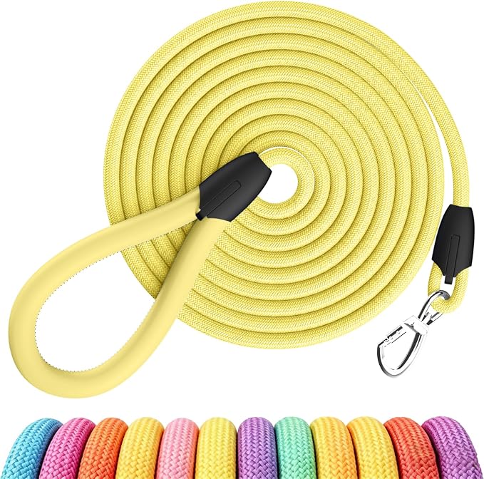 Dog Leash, 5ft Dog Rope Leashes,Braided Dogs Leashes,Leather Leads,Pet Leash for Small Dogs,Resistant Lead Rope,Puppy Leads,Pet Lead for Small, Medium, Large Dogs(Light Yellow, 5 FEET)