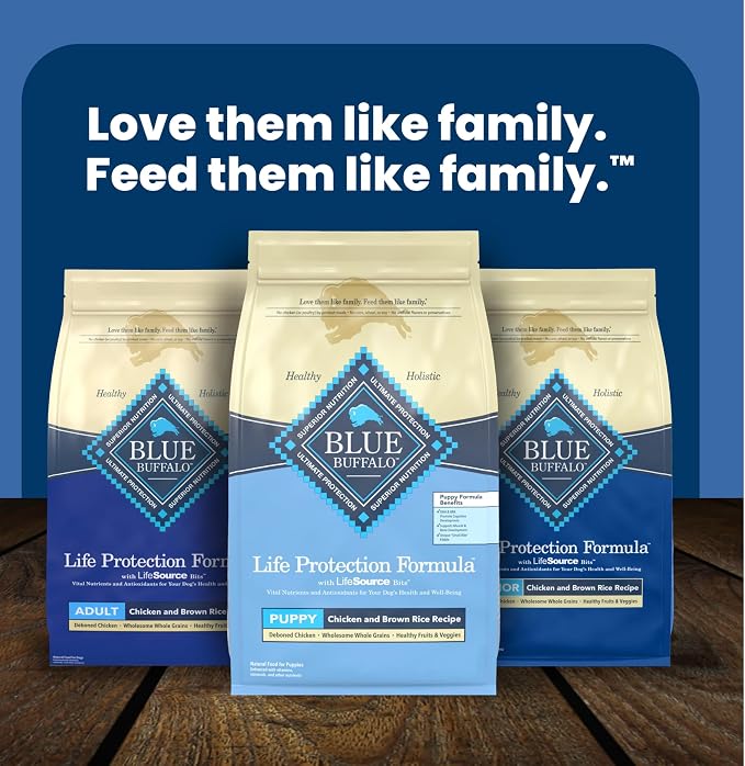 Blue Buffalo Life Protection Formula Chicken & Brown Rice Puppy Dry Dog Food with DHA & ARA, Supports Immunity with Antioxidant-Rich LifeSource Bits, Promotes Healthy Muscles & Strong Bones, 15 lbs.