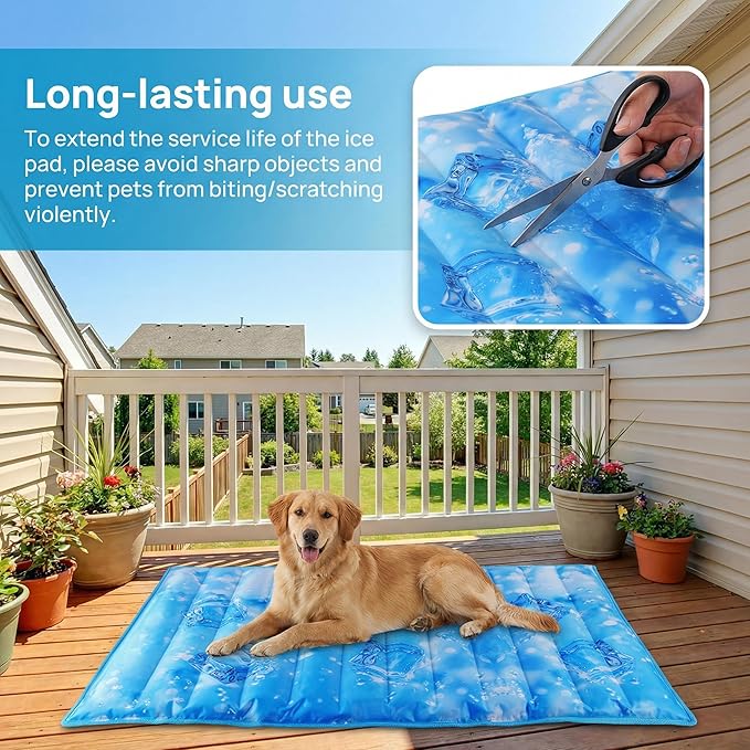 Dog Cooling Mat 2.0, Universal Pet Cooling Pad, Double-Sided Durable Water-Resistant, Portable and Easy to Clean, Suitable for All Pets, Keep Your Pet Cool Indoors and Outdoors (18" x 18")