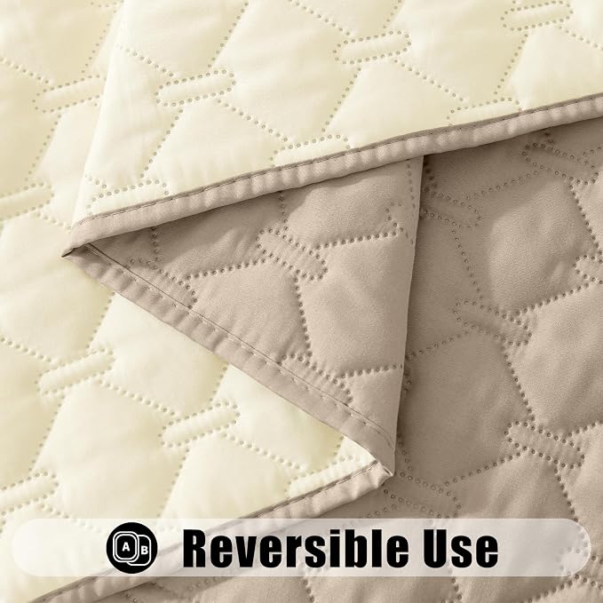 Smiry Waterproof Dog Bed Cover Blanket, Soft Reversible Pet Blanket, Washable Leakproof Cats Dogs Couch Cover for Sofa, Couch, Furniture (82x82 Inch, Taupe/Beige)