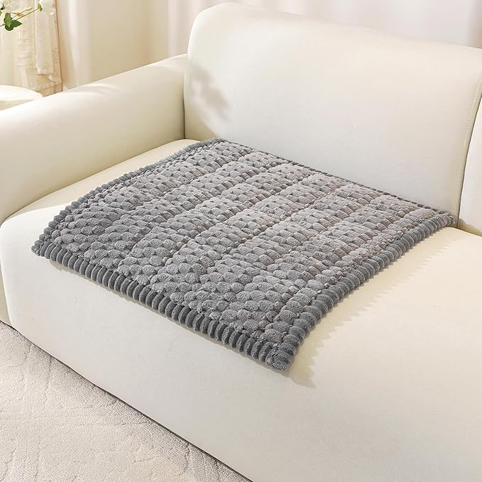 Royhom Chair Cover for Dogs, Thick Soft Couch Arm Cover, Headrest Armrest Covers, Furniture Cover for Pets Recliner Loveseat Leather Cushion L Shaped Couch (Grey, 27.6 x 27.6 Inch)