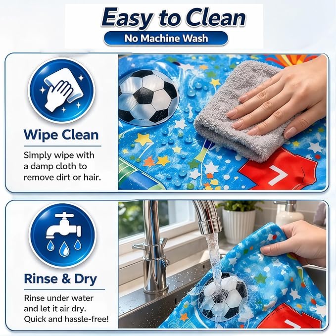 Dog Cooling Mat, Water-Activated Gel Ice Pad for Dogs&Cats, Self-Cooling Mat Soccer Fan Dog Gifts, Waterproof Wipe-Clean, Soccer-Themed Summer Beds for Outdoor&Indoor Large/Medium/Small Pets