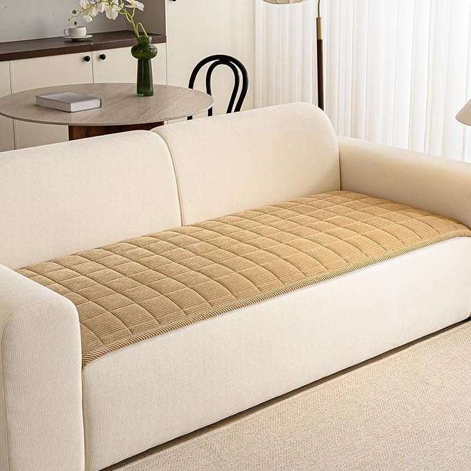 Couch Covers for Dogs Washable, Non Slip Couch Covers for Loveseat Sofa Pet Friendly, Soft Fuzzy Sofa Covers for Pet, Dog Couch Cover Furniture Protector(1PC,Light Brown,27.6"x94.5")