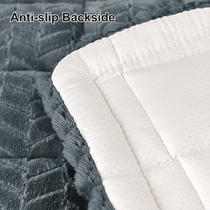 Smiry Couch Cover for Dogs, Non Slip Fuzzy Pet Sofa Covers Washable for 3 Cushion Couch, Soft Thick Furniture Protector for Cats Dogs, Against Fur, Dirt, Scratch Resistant (Dark Grey, 43"x82.7")
